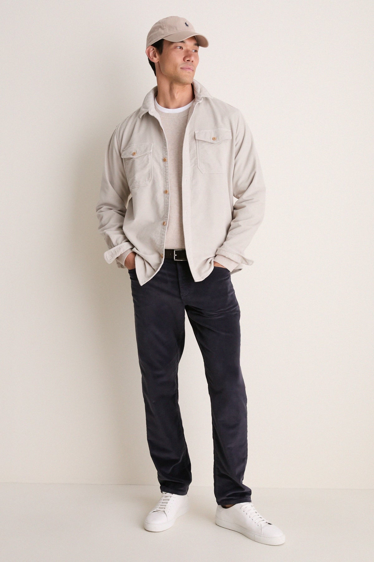 Abyss Navy Stretch Terry Corduroy 5 Pocket