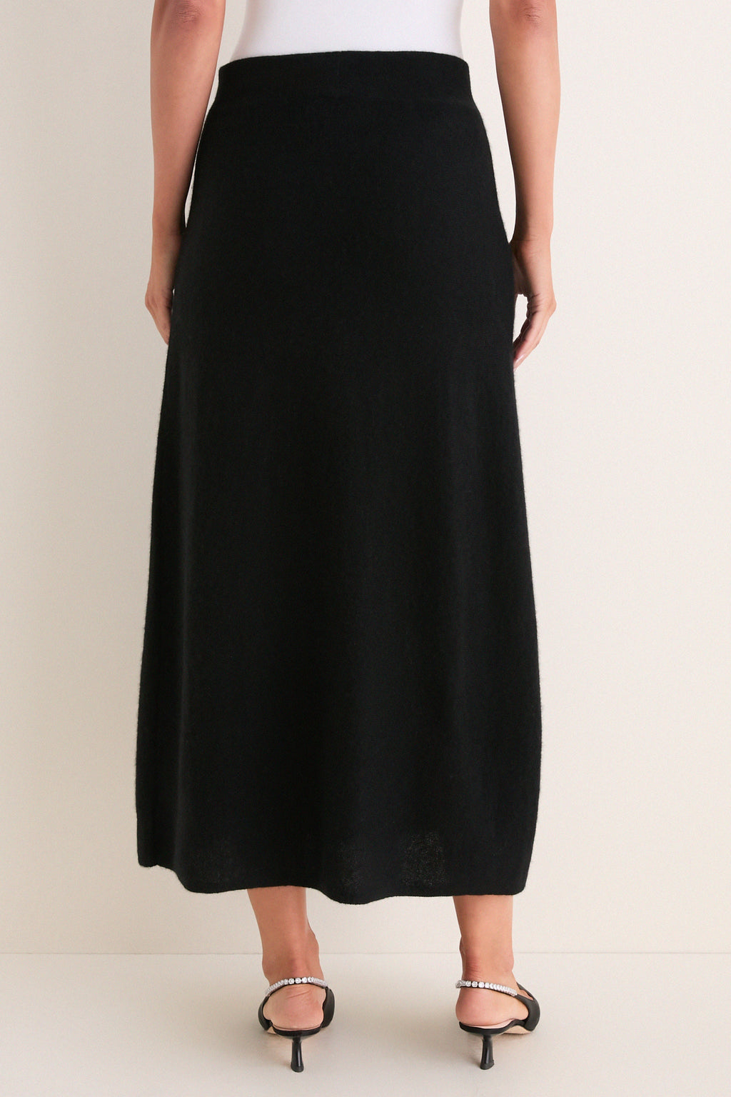 Black Cashmere Maeve Midi Skirt