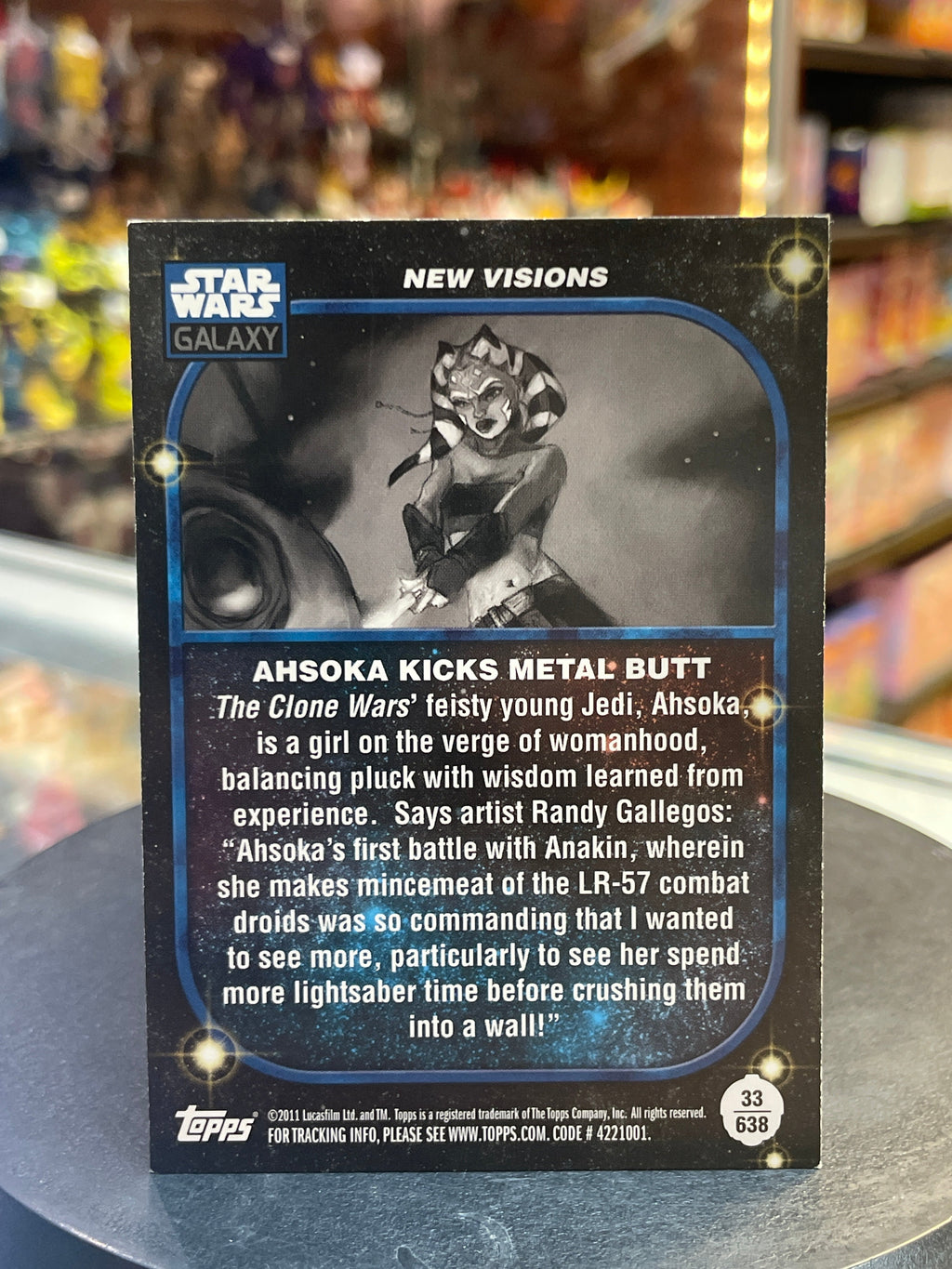 Ahsoka Kicks Metal Butt 33/638 (Topps Star Wars, New Visions)
