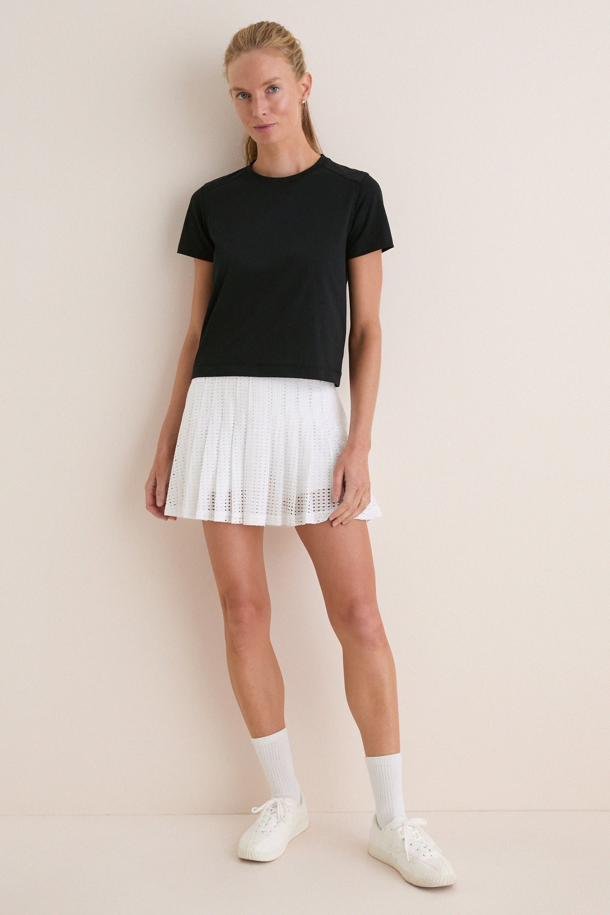 Black Short Sleeve Performance Cotton Sasha Tee