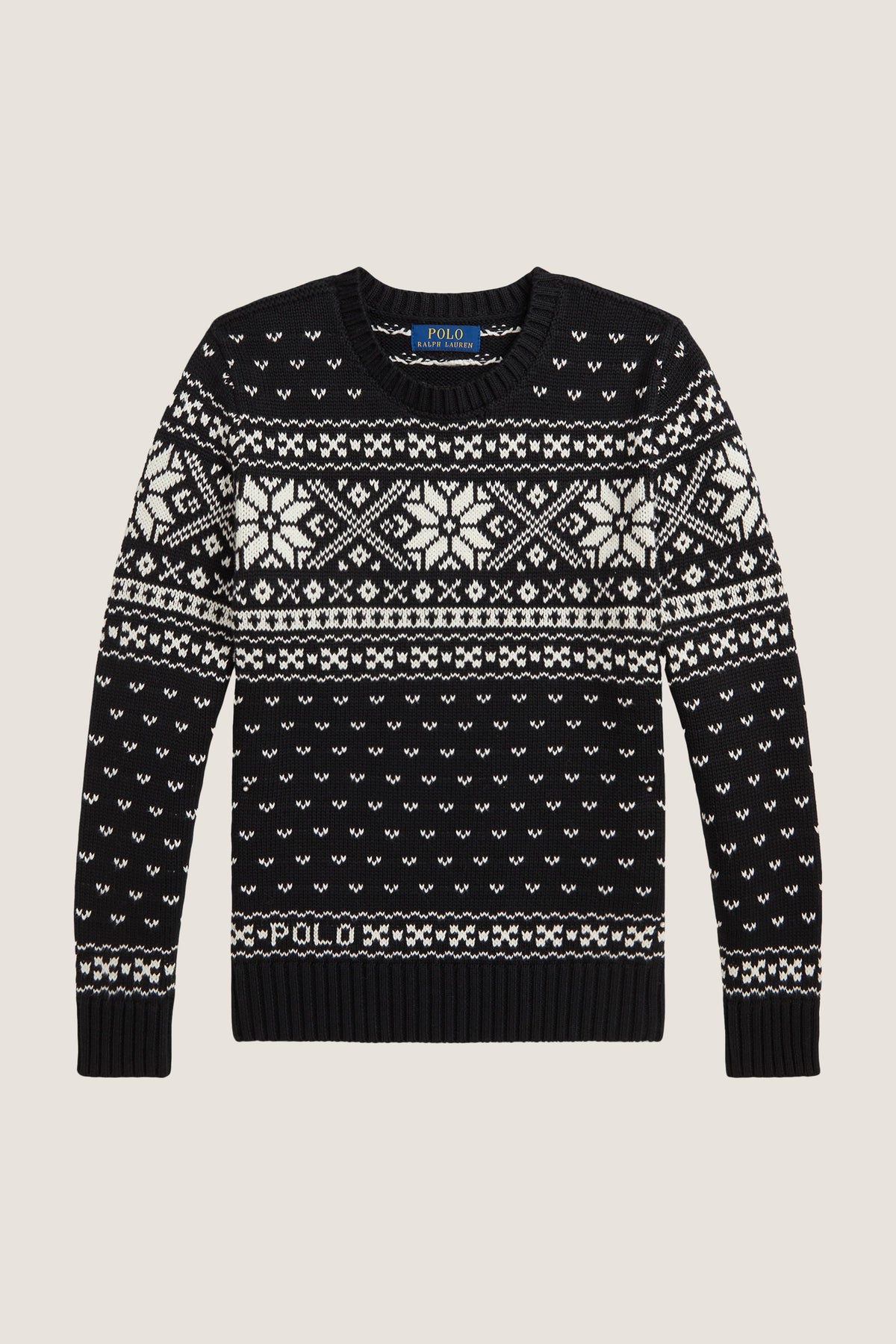 Boys Long-Sleeve Cotton Holiday Crew Neck Sweater