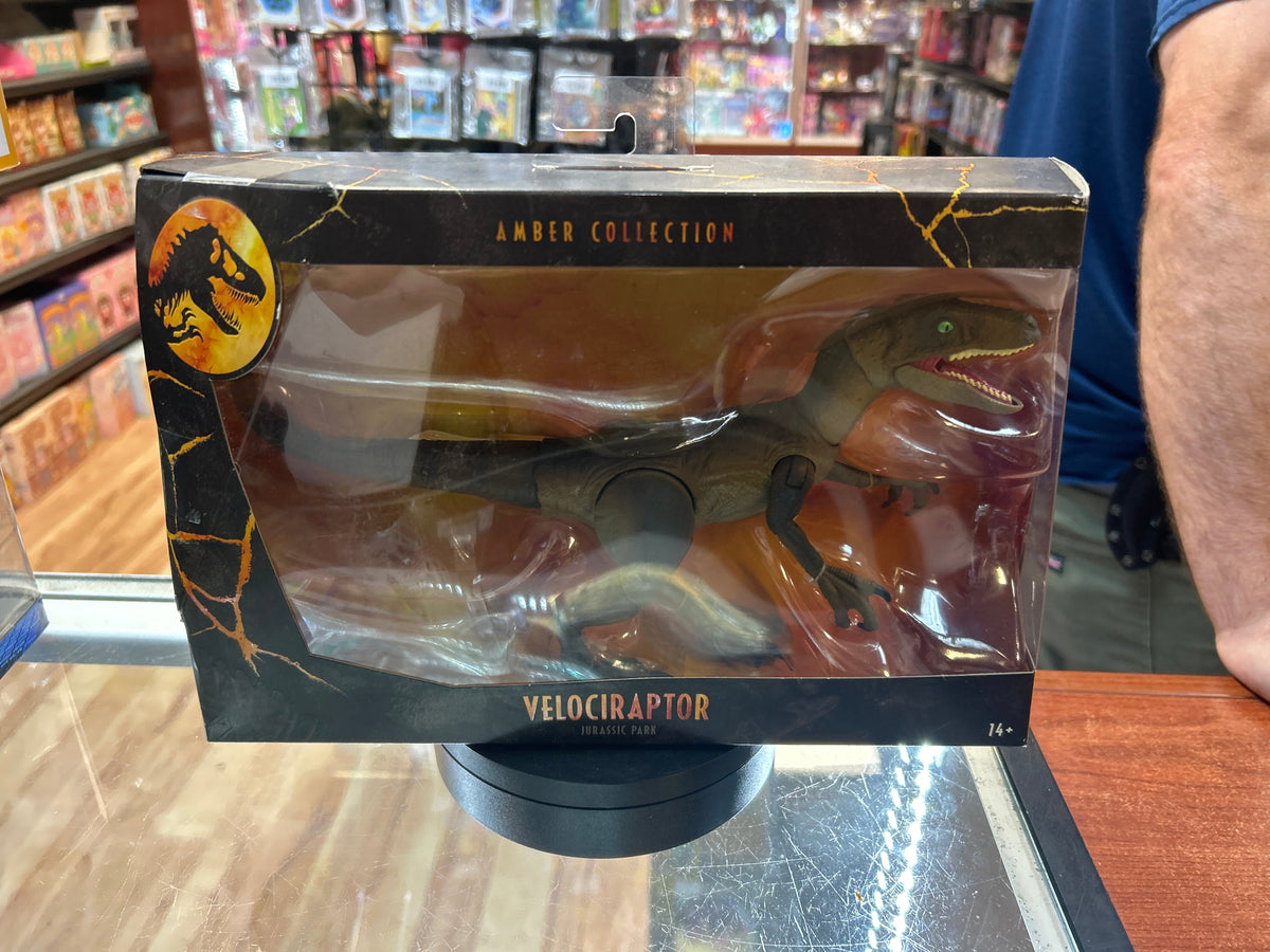 Velociraptor Brown (Jurassic Park Amber Collection, Mattel) **SEALED**