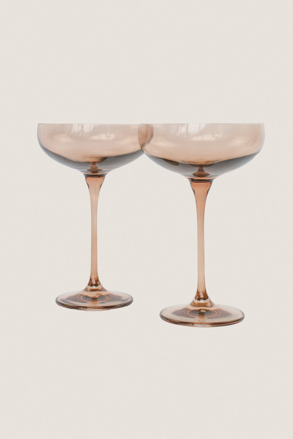 Amber Smoke Champagne Coupes Set of 2