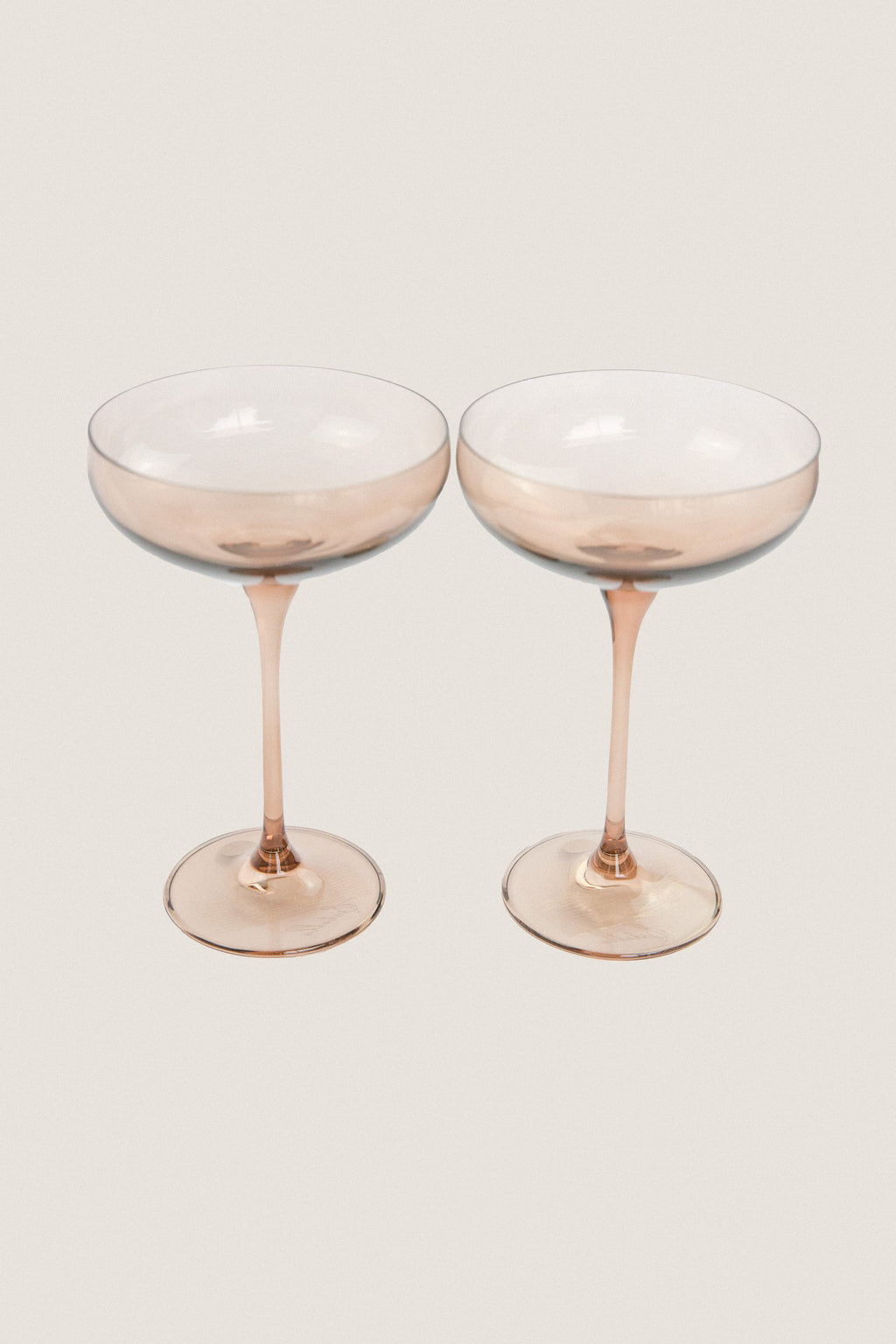 Amber Smoke Champagne Coupes Set of 2