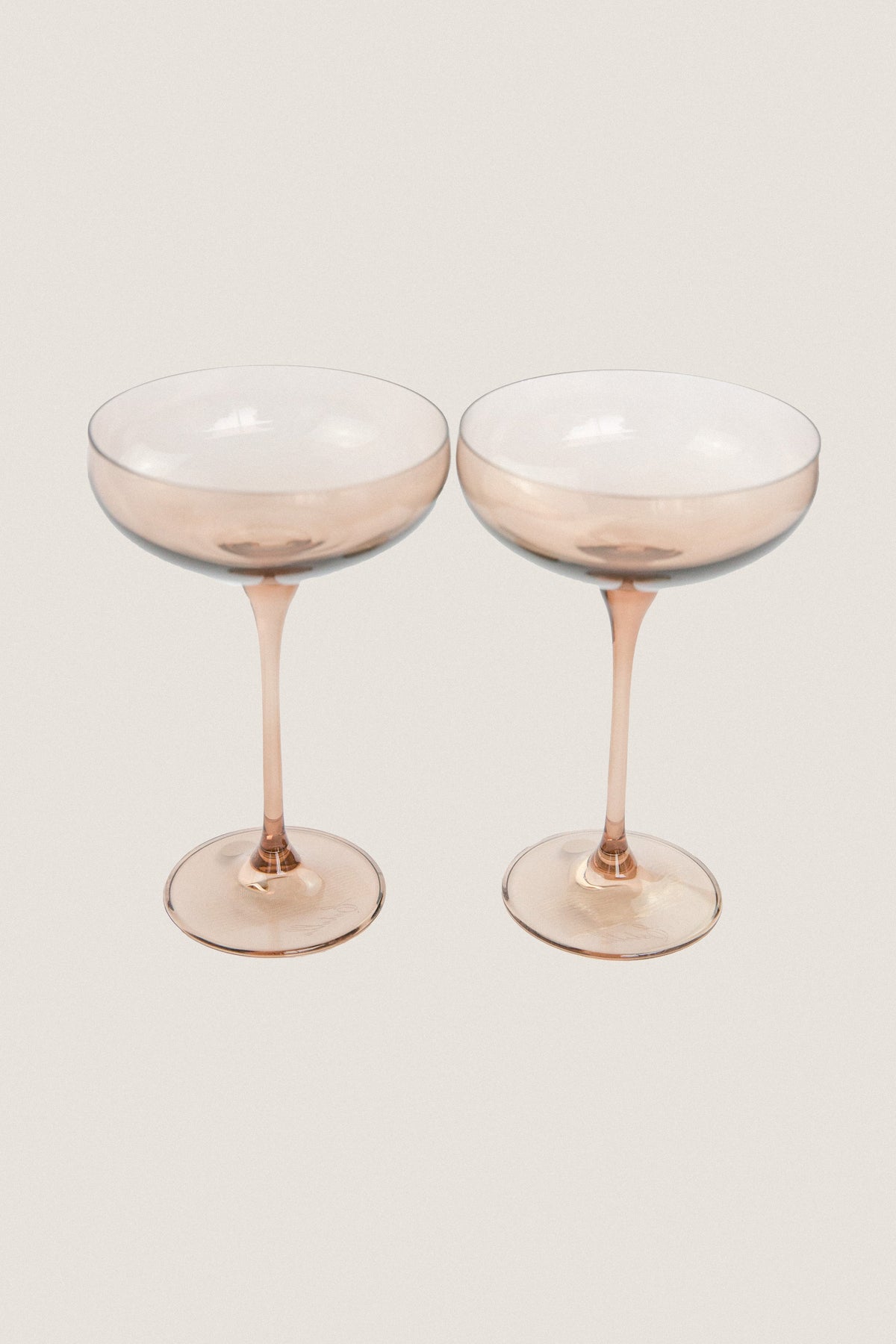 Amber Smoke Champagne Coupes Set of 2