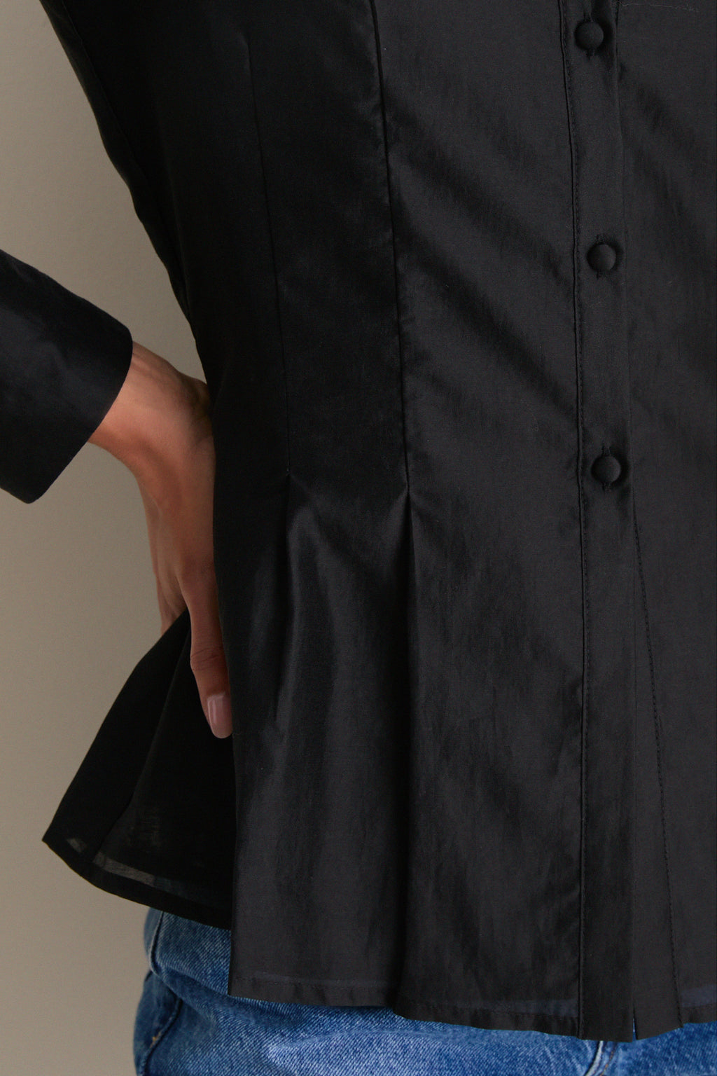 Black Tencel Organza Marella Blouse