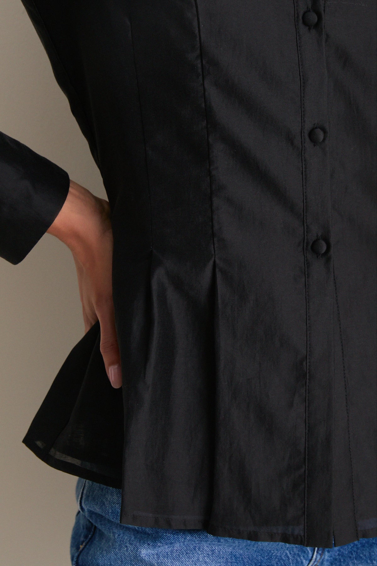 Black Tencel Organza Marella Blouse