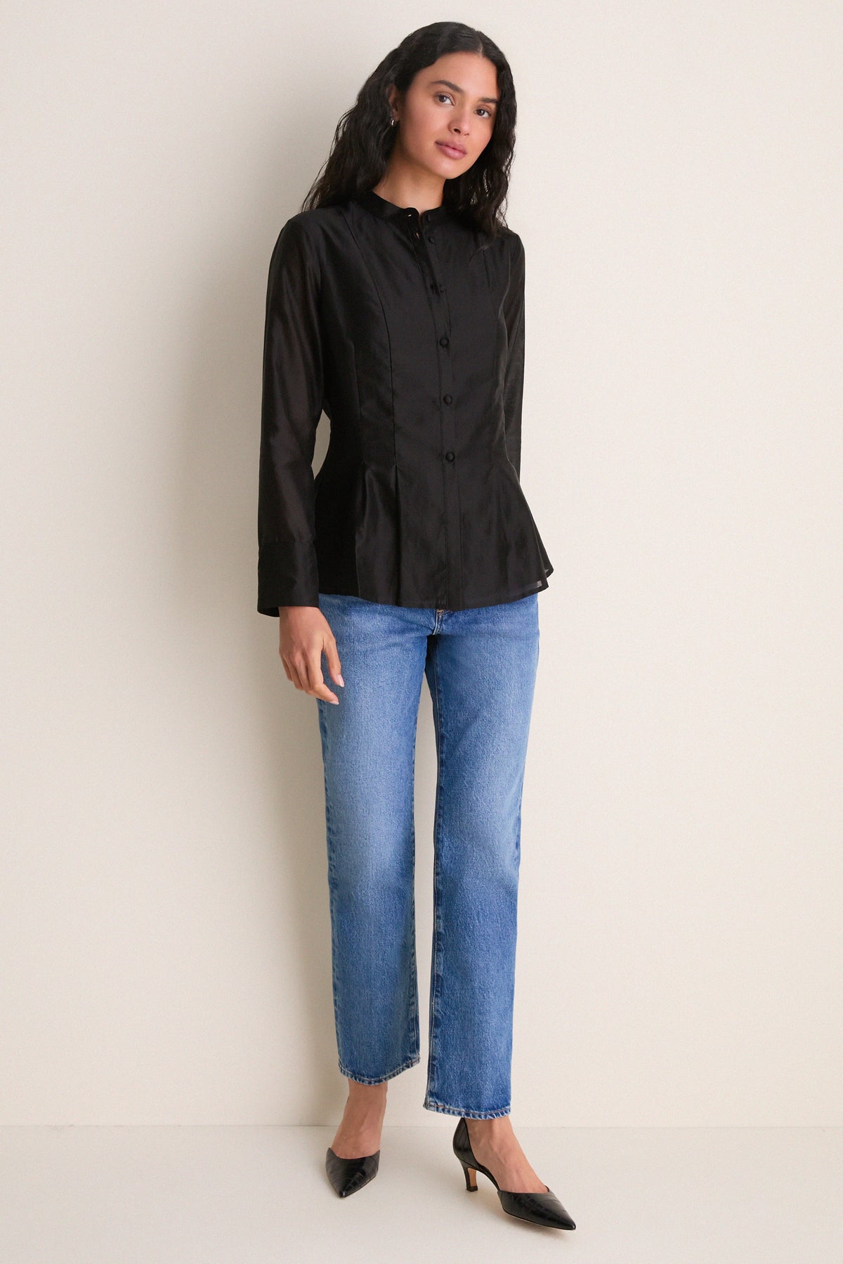 Black Tencel Organza Marella Blouse
