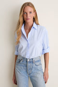 Blue Classic Cotton Chandler Boyfriend Button Down