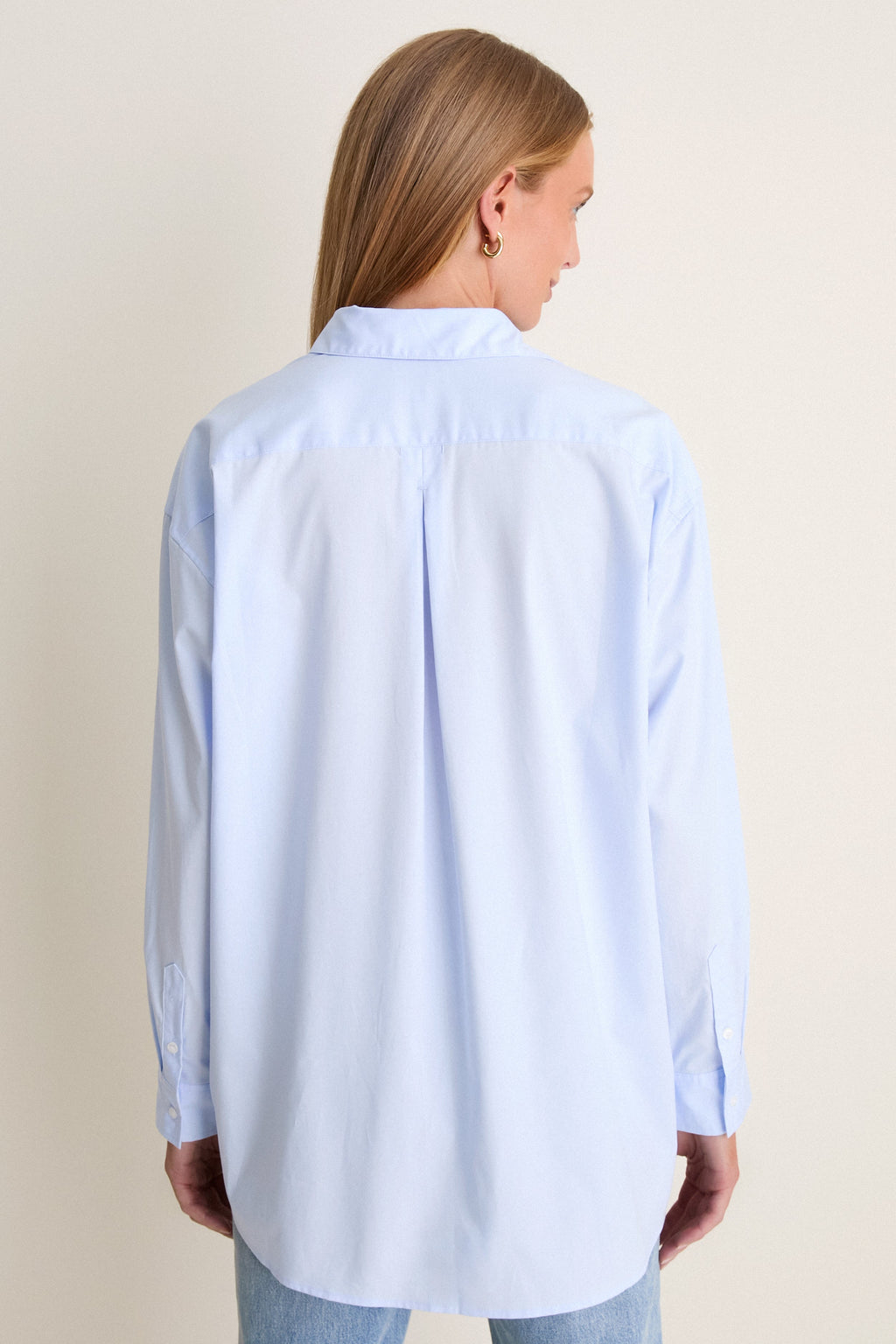 Blue Classic Cotton Chandler Boyfriend Button Down