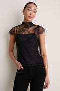 Black Blake Lace Tee