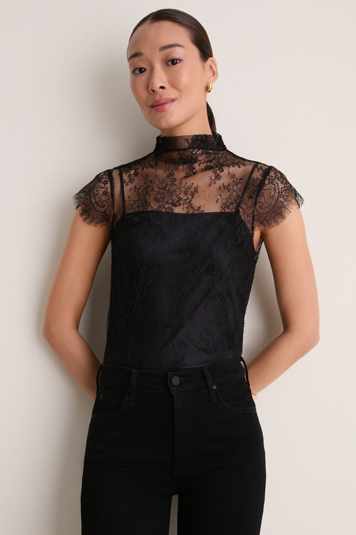 Black Blake Lace Tee