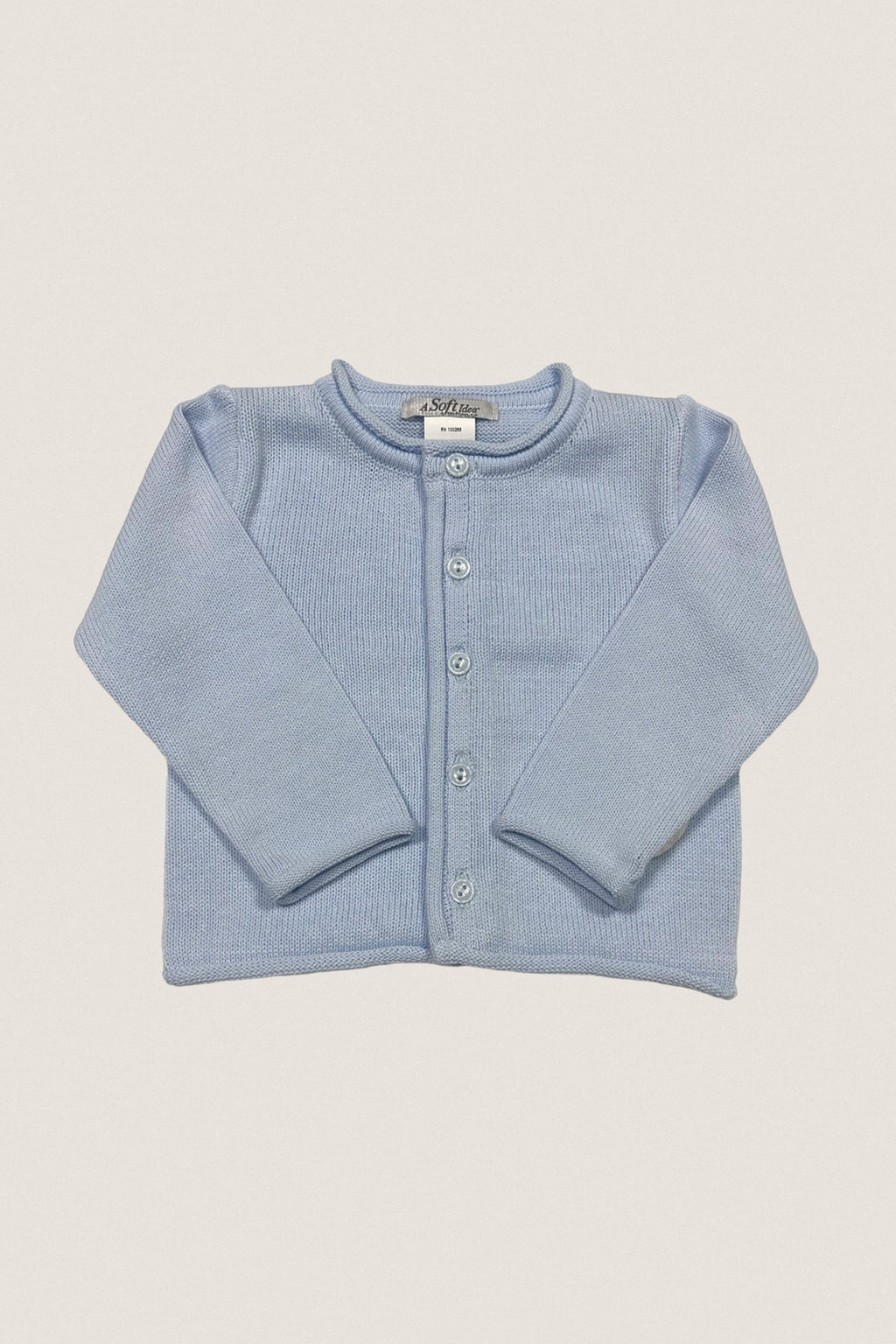 Blue Rolled Edge Cardigan