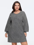 Supersoft Crew Neck Cable Knit Sweater Dress