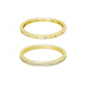 14k Gold Plated 1/2 Eternity and Dotted Band Set of 2 Rings