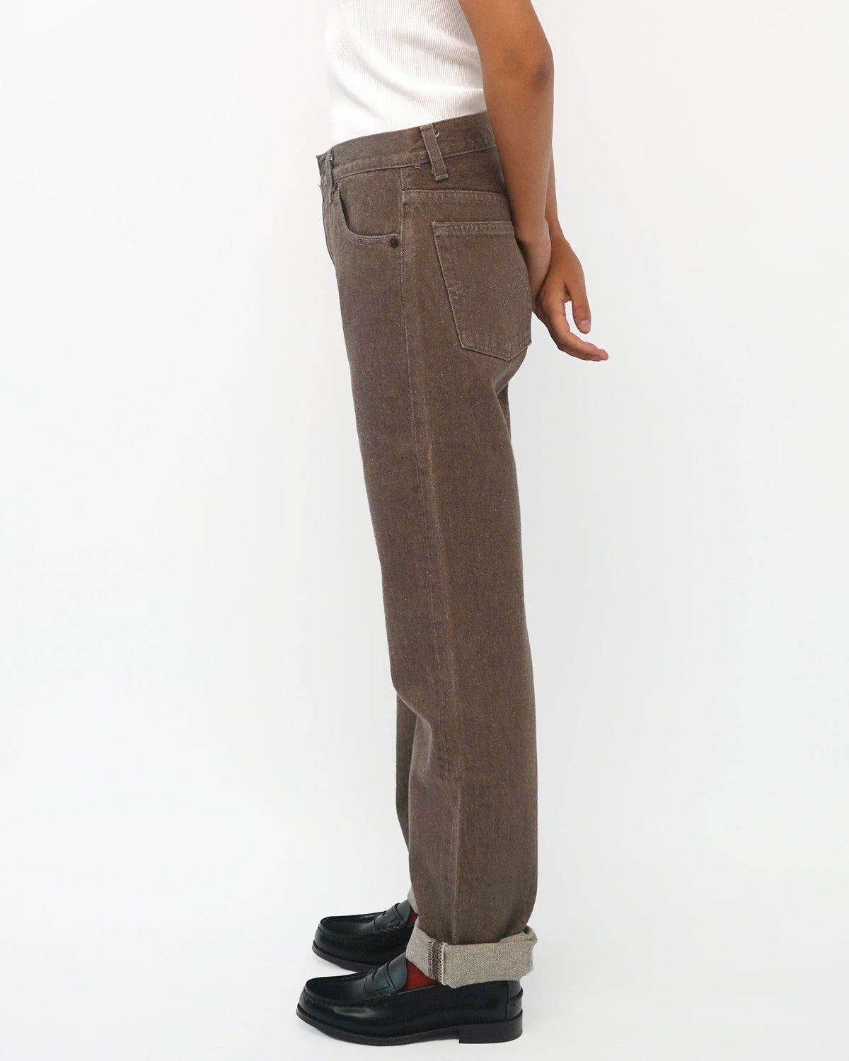 501 Straight Fit Brown Denim Pants / size: 28
