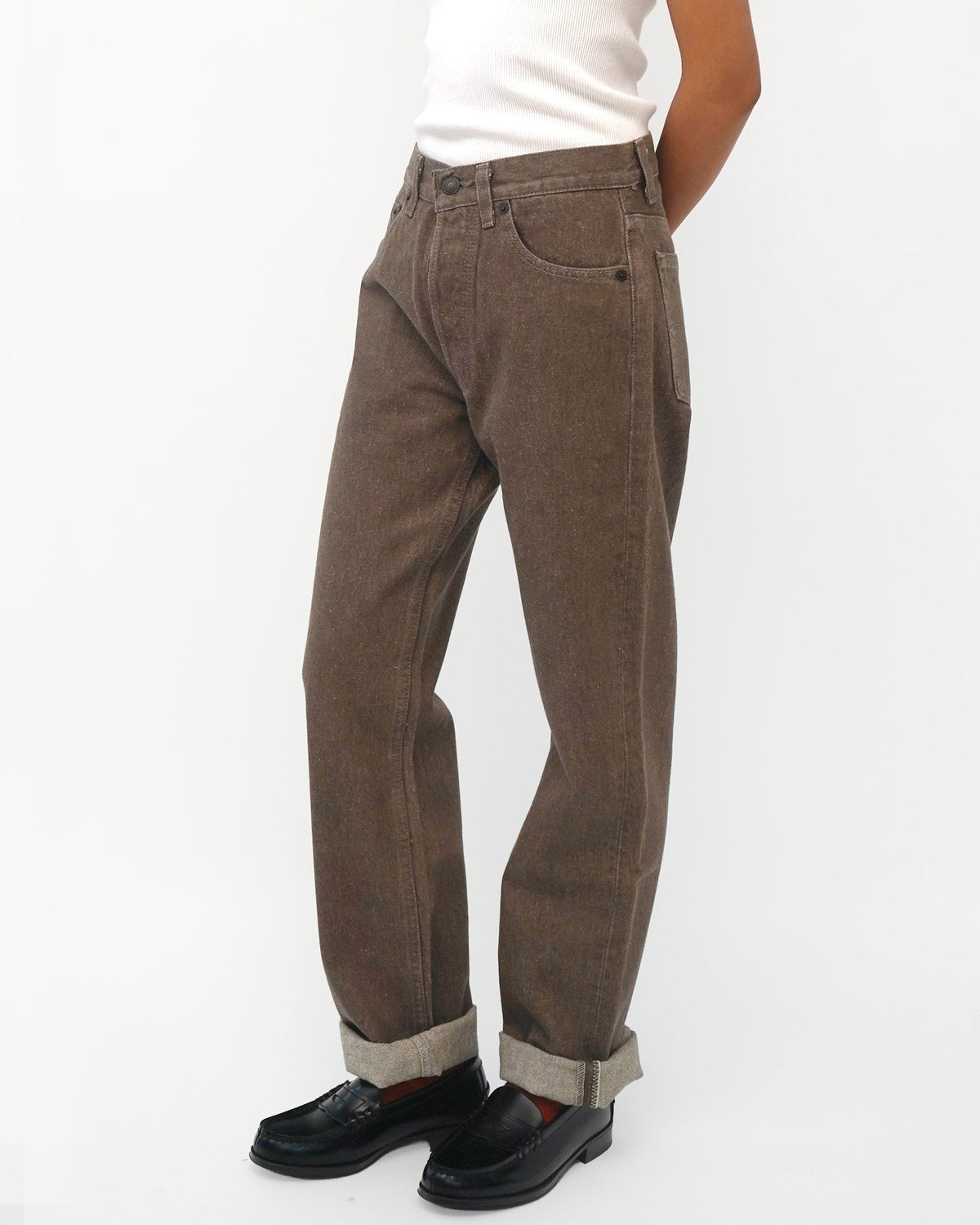 501 Straight Fit Brown Denim Pants / size: 28