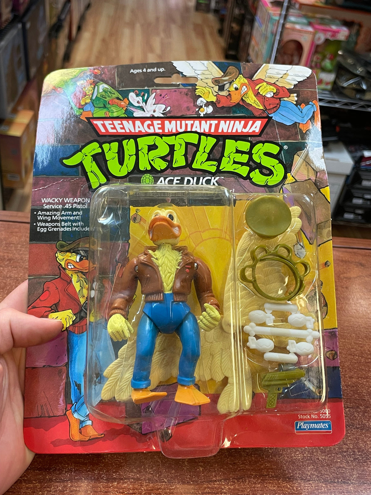 Ace Duck No Hat -14 Back-  (Vintage TMNT Ninja Turtles, Playmates) **SEALED**