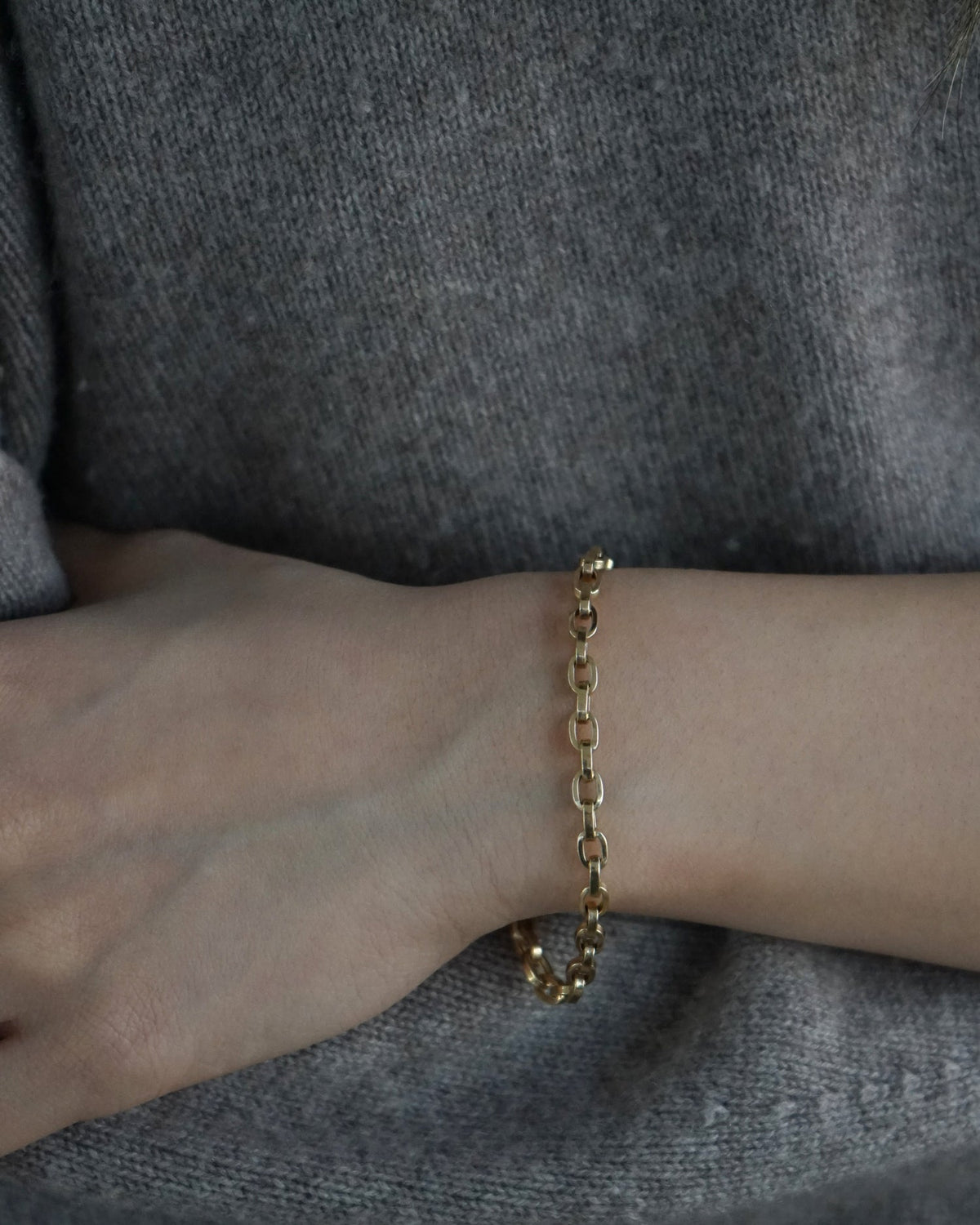 14k Gold Paperclip Chain Bracelet