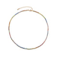 14k Gold Plated Rainbow Tennis Neckalce