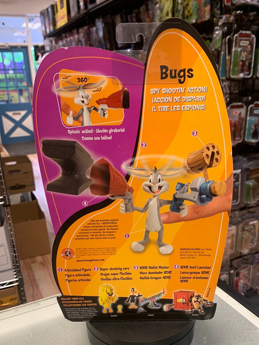 Shootin Action Bugs Bunny(Vintage Looney Tunes, Mattel) SEALEDn