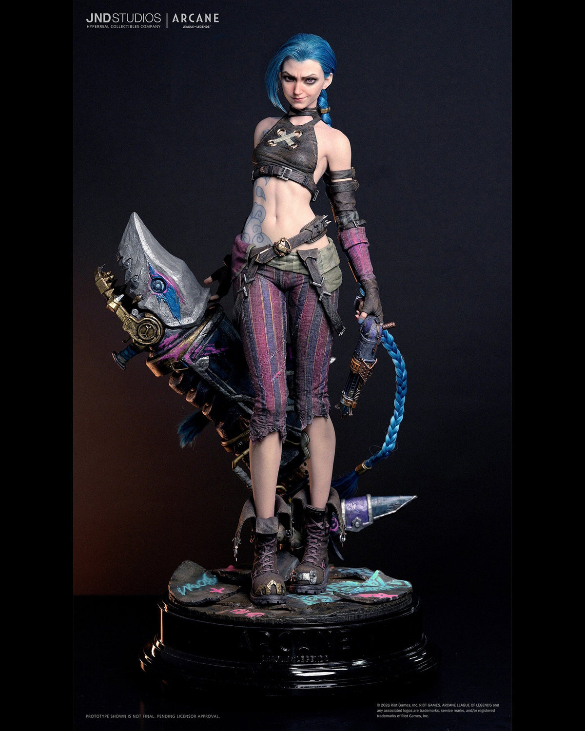 League of Legends Arcane: Jinx with 2 Head Variants 1/3 Scale Hyper Real