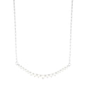 Silver Plated Pearl Curved Bar Necklace