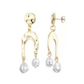 Gold Plated Faux Pearl Statement Earrings