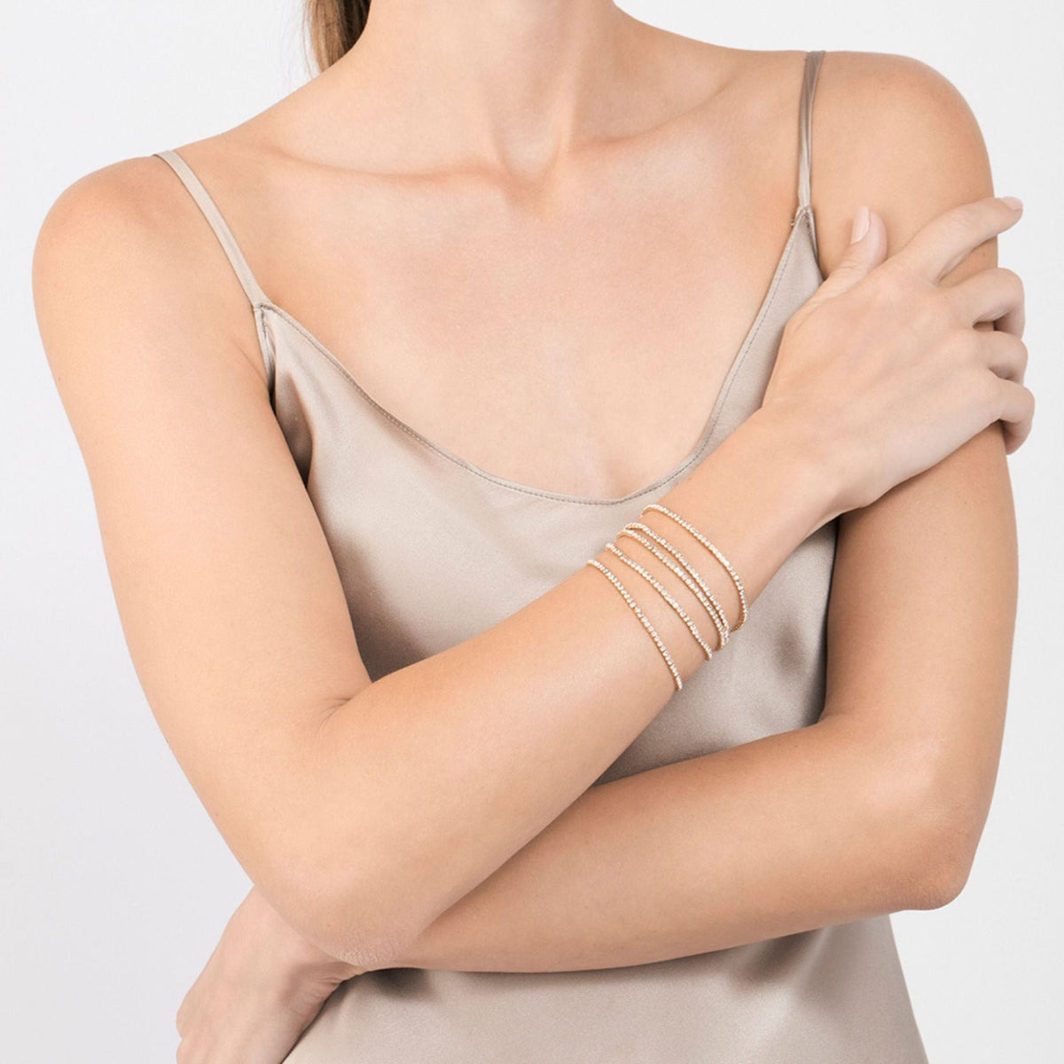 Adornia Multi Stretch Crystal Bracelet Set gold