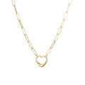 14k Gold Plated Paperclip Chain Outline Heart Necklace