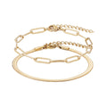 Tarnish Resistant 18k Gold Plated 2-Chain Bracelet Set