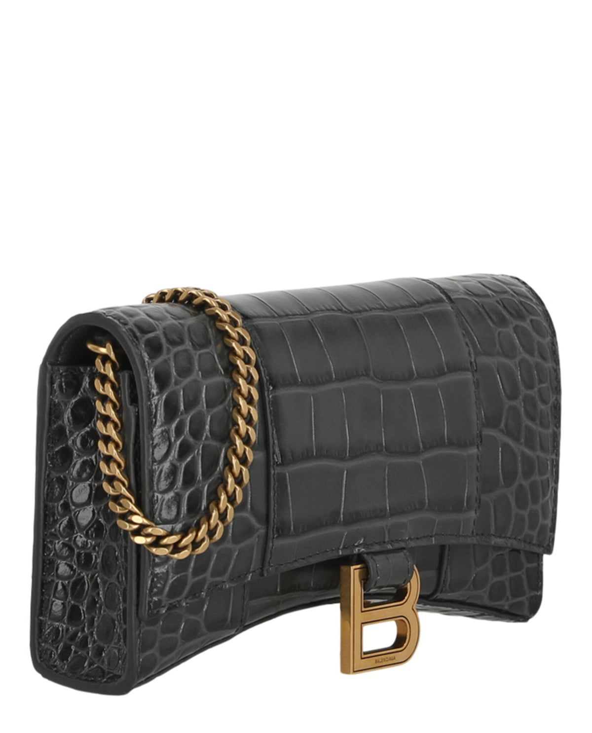 Croc Embossed Hourglass Wallet On Chain