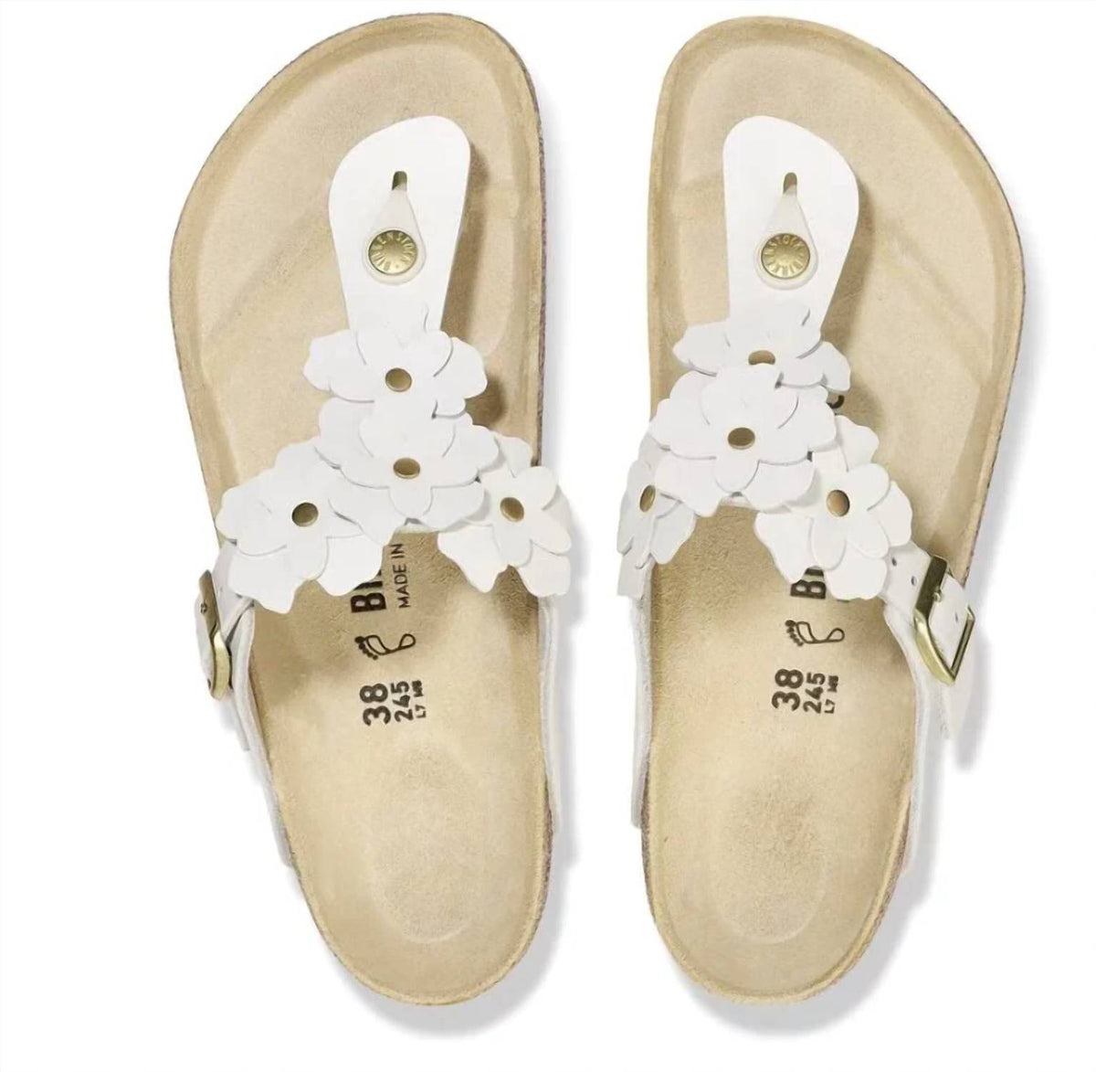 Women's Gizeh Flower Sandals In White