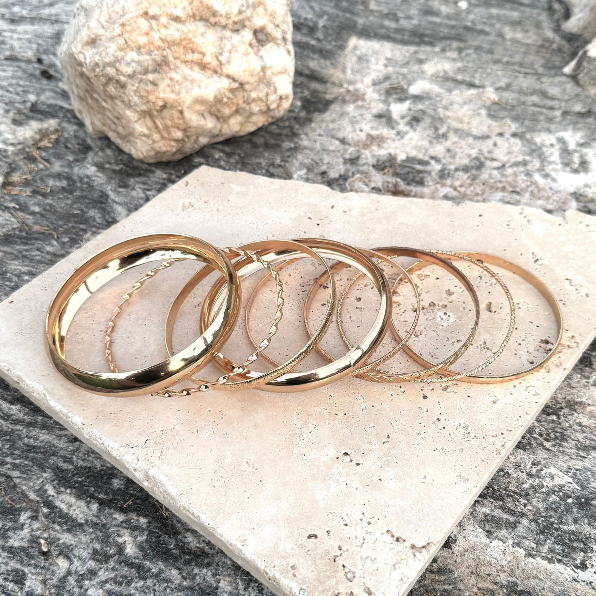 Gold Plated 8-Bangle Set
