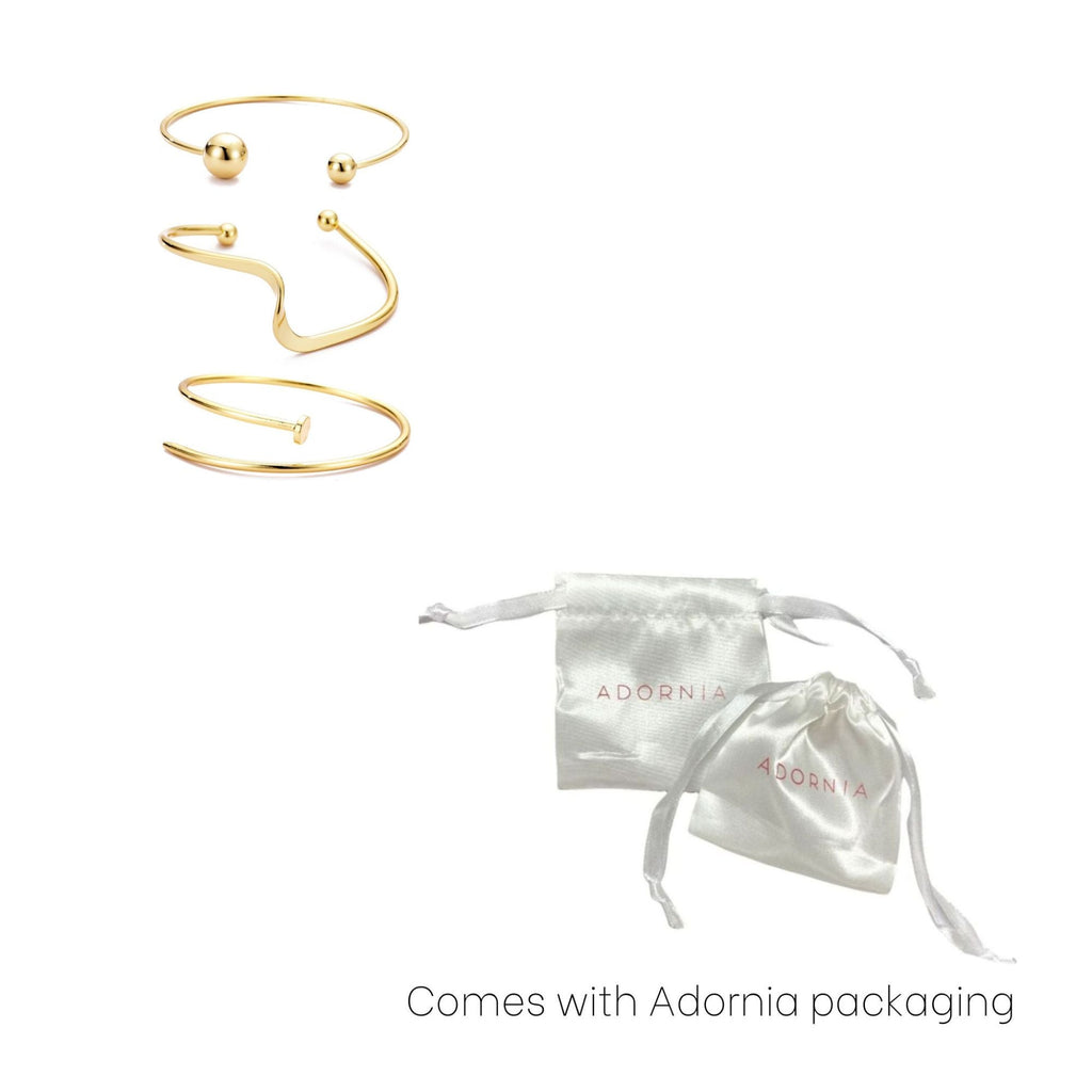 Gold Plated 3-Cuff Set