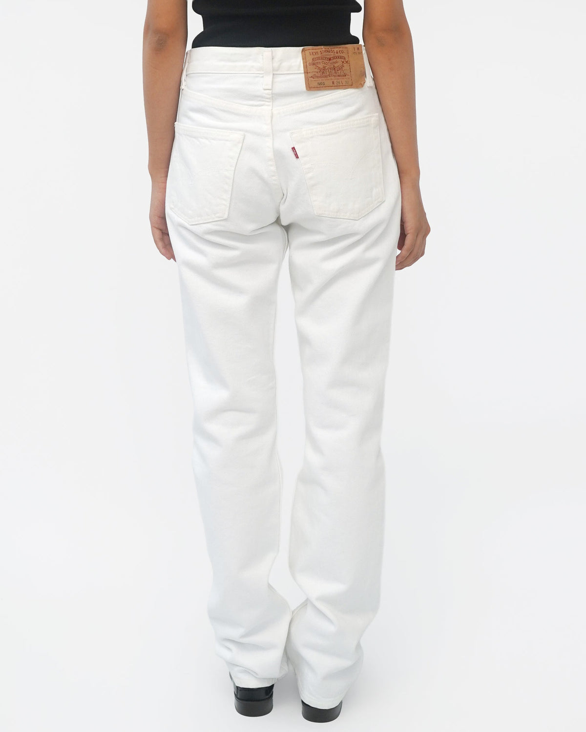501 Straight Fit White Denim Pants / size: 26