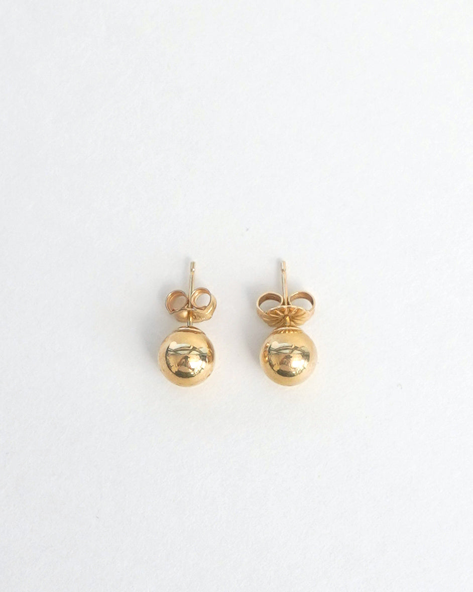 14k Gold Ball Stud Earrings