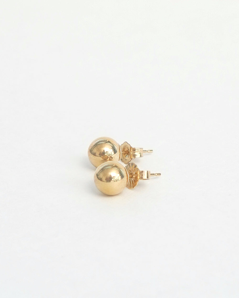 14k Gold Ball Stud Earrings