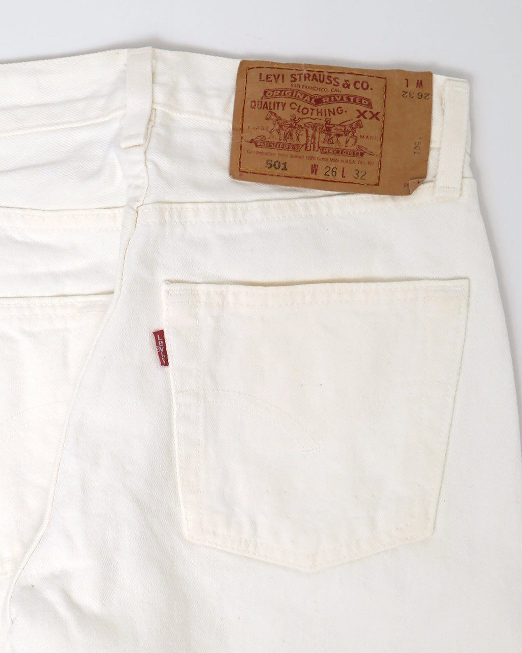 501 Straight Fit White Denim Pants / size: 26
