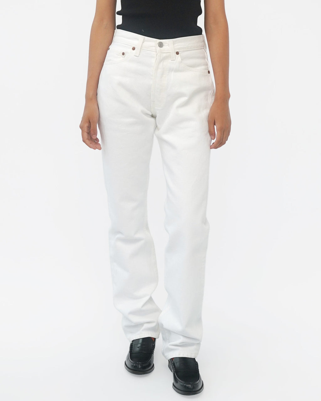 501 Straight Fit White Denim Pants / size: 26