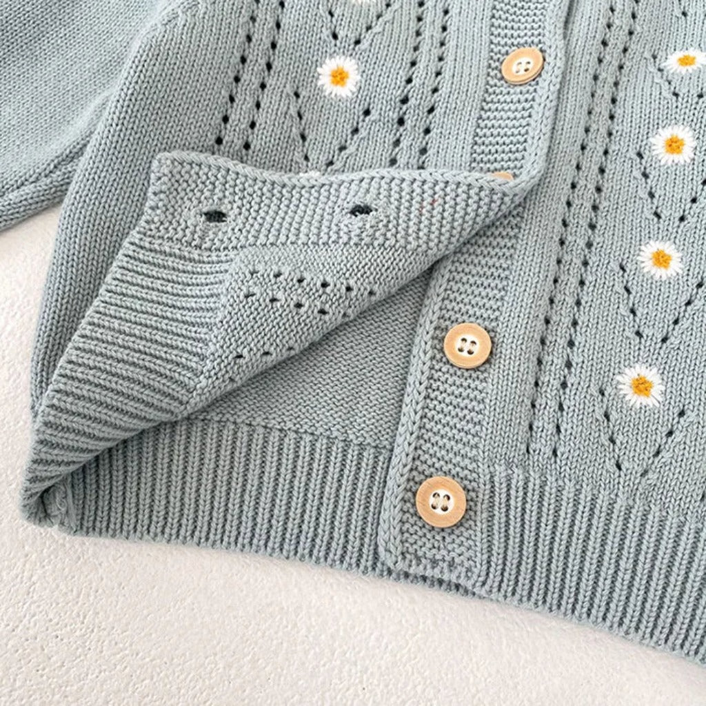 2-Piece Daisy Girl Knit Dress & Cardigan Set