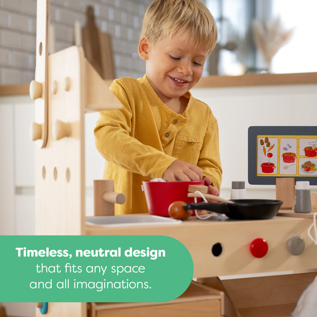 Creative Play 3 in 1 – Play Kitchen, Store & Workshop