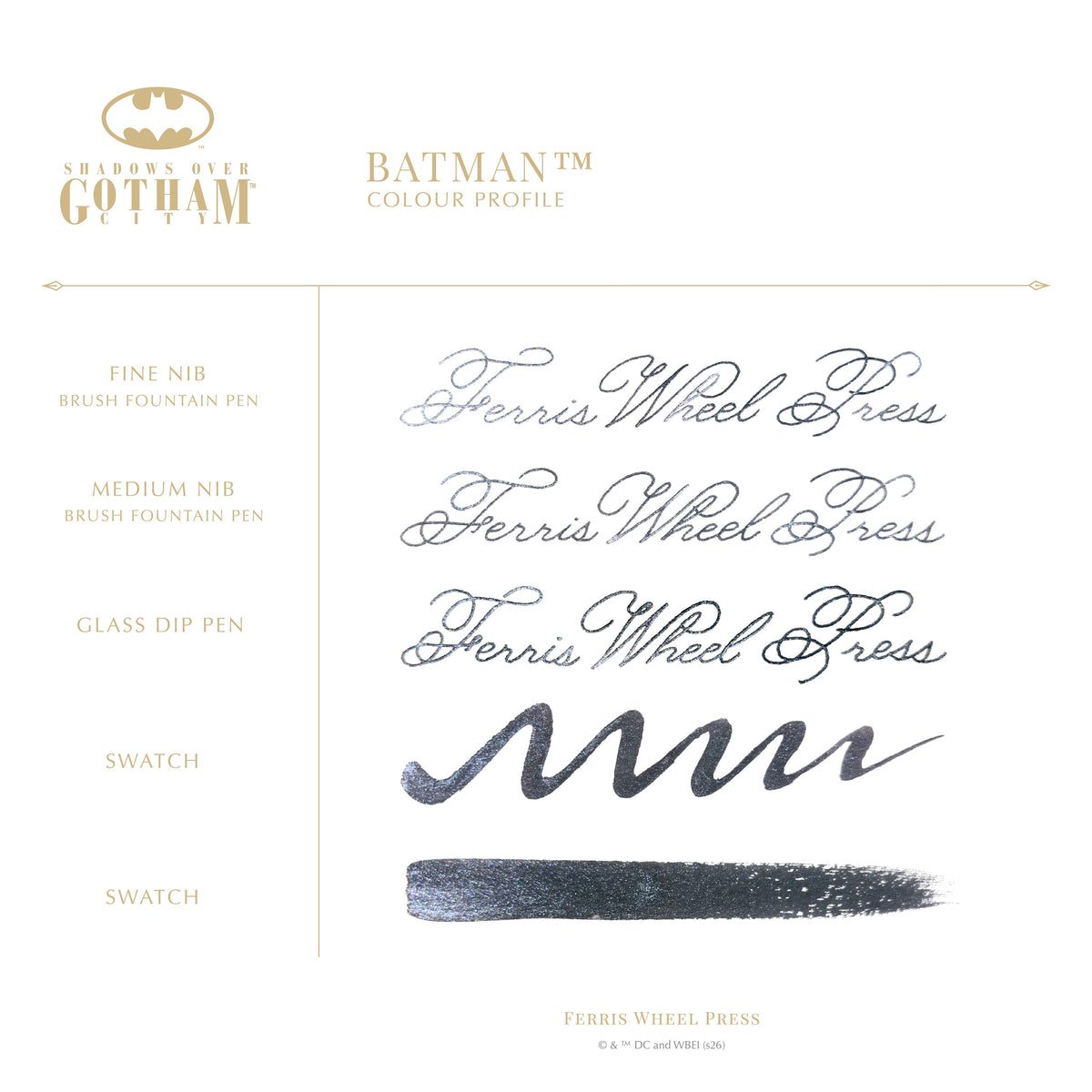 Warner Bros. | Shadows over Gotham City | Marquise Pen & Ink Set | Batman