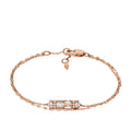 Fossil Women's Hazel Sparkling Baguettes Rose Gold-Tone Brass Multi-Strand Bracelet