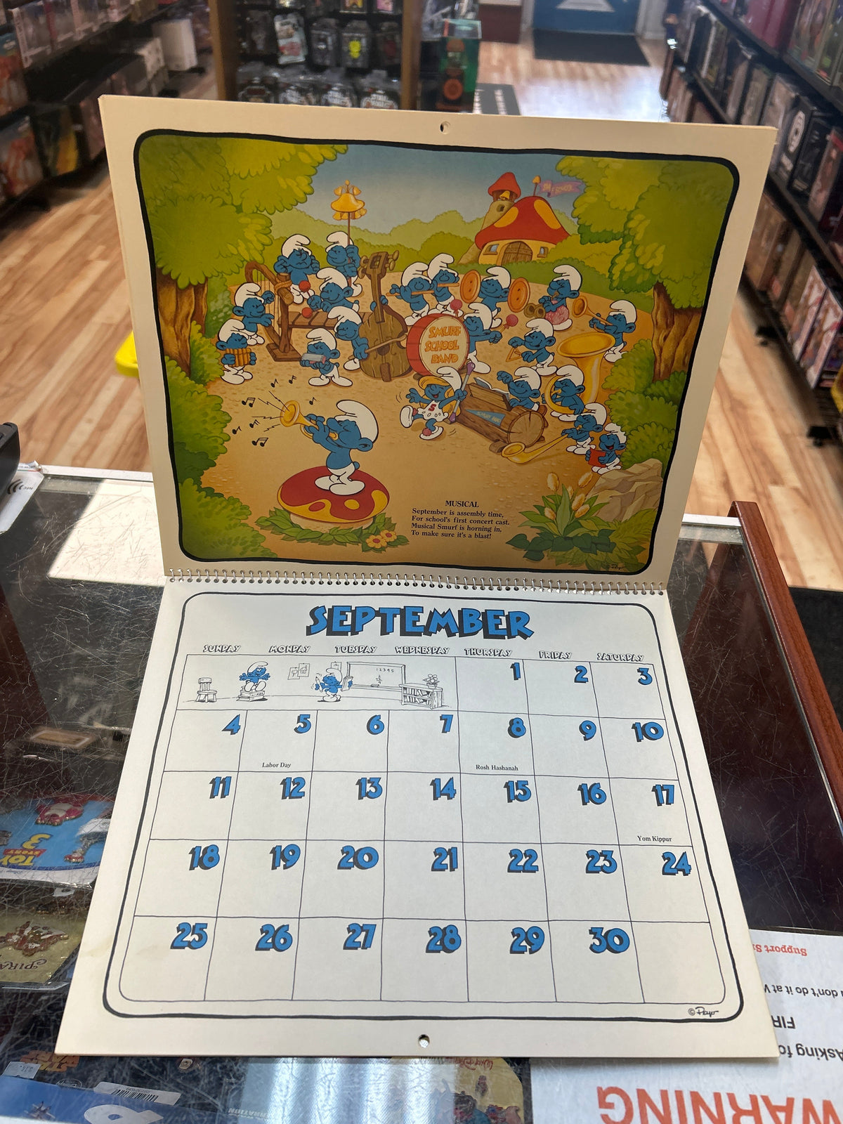 16 Month Calender -1982/1983- (Vintage Smurfs, Schleich Peyo)