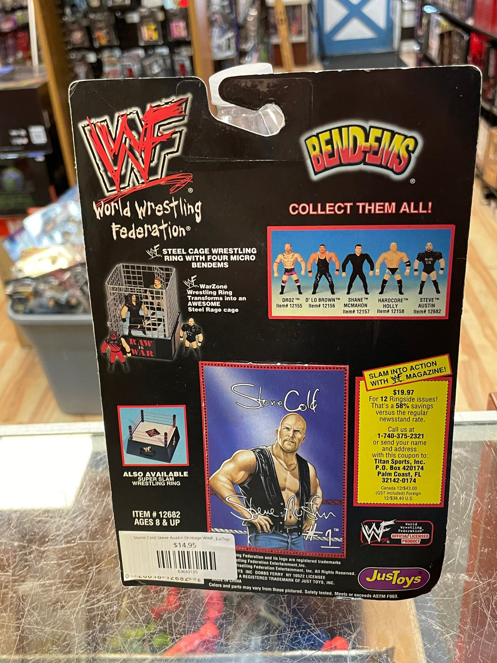 Stone Cold Steve Austin (Vintage WWF, JusToys) **SEALED**