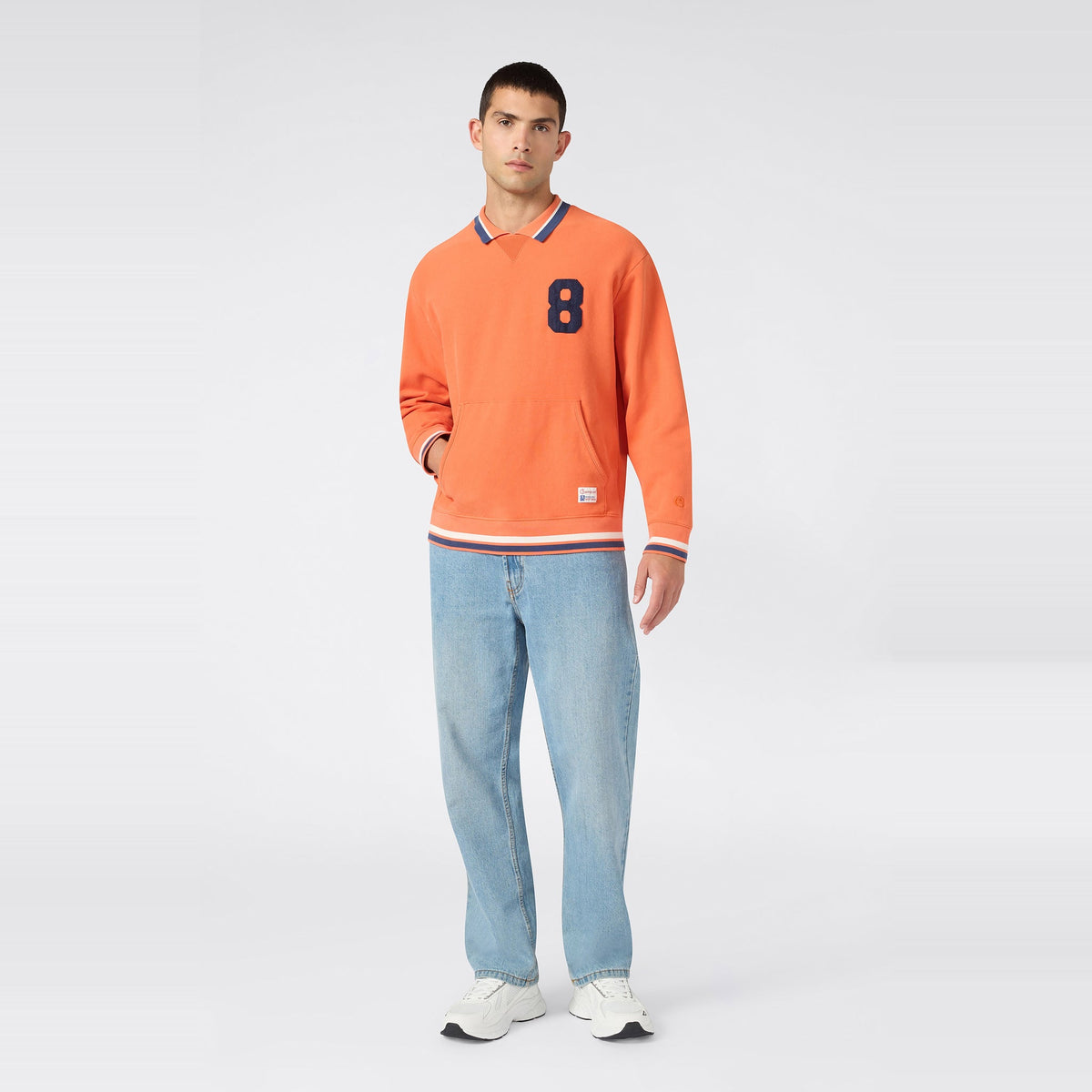 Men's Knitted Polo Neck Sweatshirt
