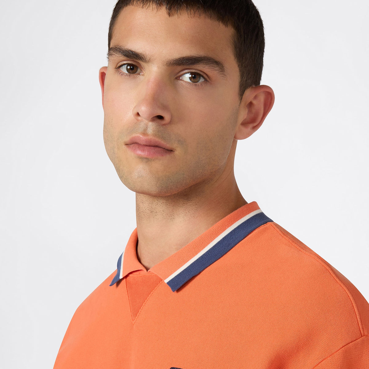 Men's Knitted Polo Neck Sweatshirt