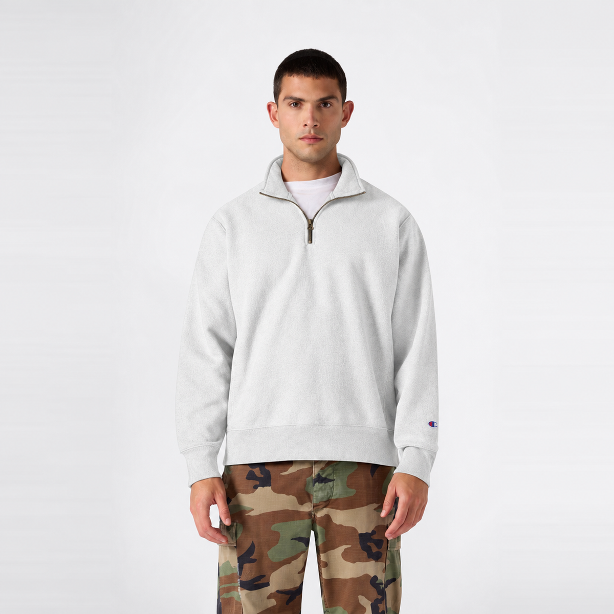 Men's Knitted Half Zip Sweatshirt