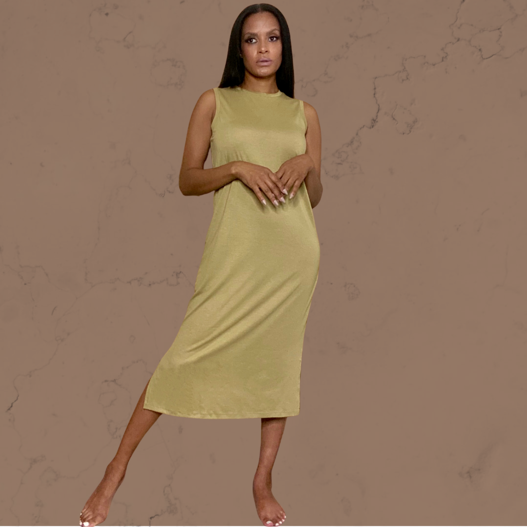 Golden Lime Midi Dress
